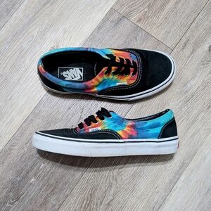 Vans sneakers shoes rainbow tie dye colorful black size 8 Women's 6.5 Men's